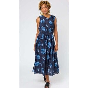 Rachel Comey Maze Sleeveless Squiggle Rose Floral Dress Size 0 in Blue/Multi